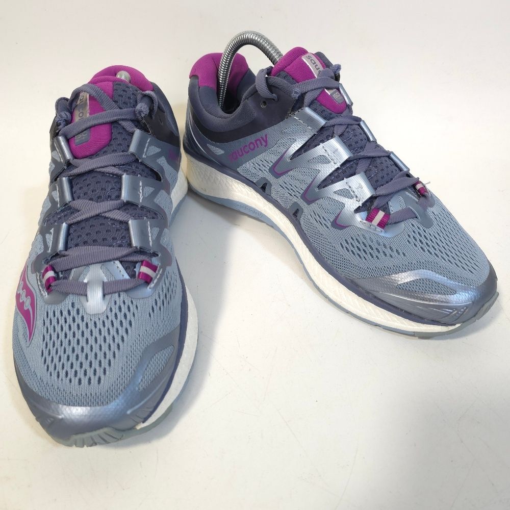 Saucony Triumph ISO Women’s Running Shoes Gray Purple Pink Size 8.5W Wide S10414